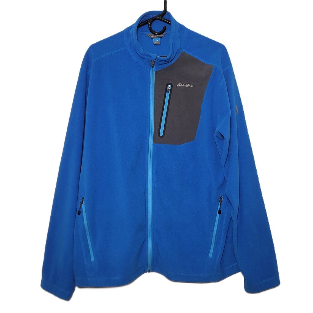 Eddie Bauer Mens First Ascent‎ Full Zip Long Sleeve Fleece Jacket Size XL Blue